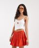 Vero Moda Vero Moda smocked waist mini skirt in orange - 2