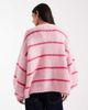 Vero Moda Vero Moda soft blouson sleeve edge to edge cardigan in bonbon pink stripe print - 2