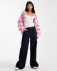 Vero Moda Vero Moda soft blouson sleeve edge to edge cardigan in bonbon pink stripe print - 3
