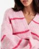 Vero Moda Vero Moda soft blouson sleeve edge to edge cardigan in bonbon pink stripe print - 4