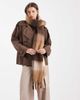 Vero Moda Vero Moda soft boucle scarf in cream, fossil and charcoal plaid-White - 1