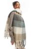 Vero Moda Vero Moda soft boucle scarf in neutral plaid - 3