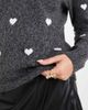 Vero Moda Vero Moda soft o-neck heart print sweater in dark gray melange - 3