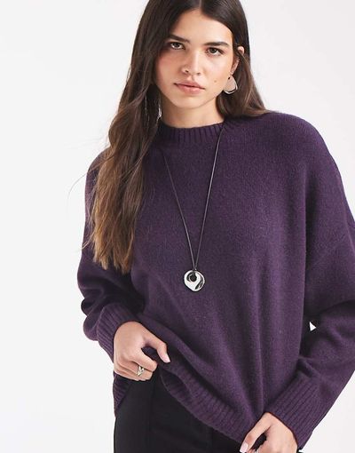 Vero Moda Soft O-Neck Sweater In Purple