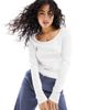 Vero Moda Vero Moda soft scoop neck long sleeve top in white - 1