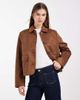 Vero Moda Vero Moda soft stretch faux suede short jacket in cognac-Red - 1