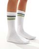 Vero Moda Vero Moda sporty ribbed socks in white and green - 1