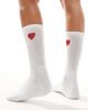 Vero Moda Vero Moda sporty ribbed socks with heart motif in white - 4