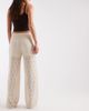 Vero Moda Vero Moda stretch lace wide leg pants in cream-White - 3