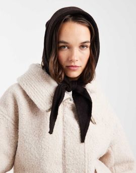 Vero Moda Vero Moda super soft wool mix triangle scarf in chocolate melange-Brown