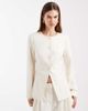 Vero Moda Vero Moda tailored collarless fitted blazer in cream - part of a set-White - 1