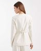 Vero Moda Vero Moda tailored collarless fitted blazer in cream - part of a set-White - 4