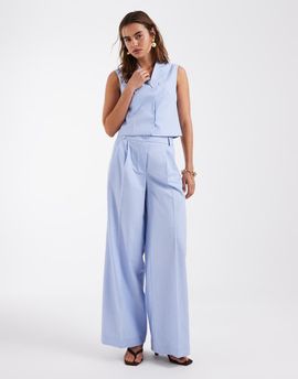 Vero Moda Vero Moda tailored pleat front wide leg pants in brunnera blue - part of a set