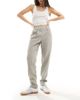 Vero Moda Vero Moda tapered pants with pleat front in light gray pinstripe-Black - 1