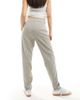 Vero Moda Vero Moda tapered pants with pleat front in light gray pinstripe-Black - 2