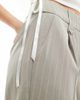 Vero Moda Vero Moda tapered pants with pleat front in light gray pinstripe-Black - 3