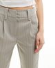 Vero Moda Vero Moda tapered pants with pleat front in light gray pinstripe-Black - 4