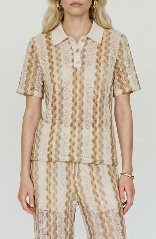 VERO MODA VERO MODA Teresa Chevron Openwork Knit Polo Top