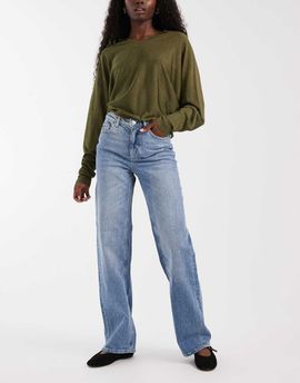 Vero Moda Vero Moda Tessa high rise wide leg jeans in washed mid blue