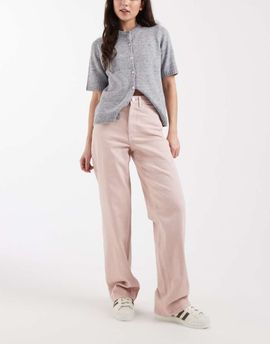 Vero Moda Vero Moda Tessa high waisted wide leg jeans in pale pink