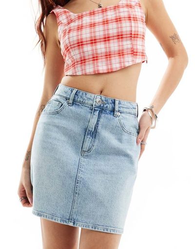 Vero Moda Vero Moda Tessa mini skirt in light blue denim