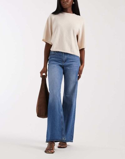 Vero Moda Vero Moda Tessa wide leg jeans in medium blue denim