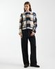 Vero Moda Vero Moda textured collarless short bouclé jacket in beige and navy checkerboard - 1