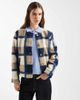 Vero Moda Vero Moda textured collarless short bouclé jacket in beige and navy checkerboard - 2
