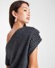 Vero Moda Vero Moda textured jersey off shoulder drapey top in asphalt gray - part of a set - 3