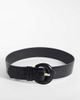 Vero Moda Vero Moda textured large round buckle belt in black - 1