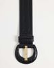Vero Moda Vero Moda textured large round buckle belt in black - 2