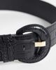 Vero Moda Vero Moda textured large round buckle belt in black - 3