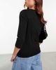 Vero Moda Vero Moda three quarter length sleeve jersey top in black - 4