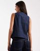 Vero Moda Vero Moda tie front sleeveless denim top in dark rinse wash-Navy - 2