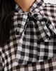Vero Moda Vero Moda tie neck gingham blouse with tiered cuffs in black and white - 2