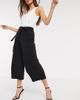 Vero Moda Vero Moda tie waist culottes in black - 4