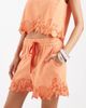 Vero Moda Vero Moda tie waist shorts in orange with shell fringe detail - part of a set - 3