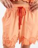 Vero Moda Vero Moda tie waist shorts in orange with shell fringe detail - part of a set - 4