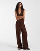 Vero Moda Vero Moda tie waist textured wide leg pants in cocoa brown - part of a set - 1
