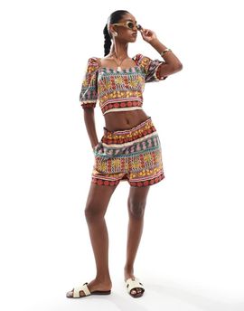 Vero Moda Vero Moda tropical summer printed shorts in multicolor - part of a set