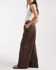 Vero Moda Vero Moda Valeria mid rise wide leg pull-on jeans in chocolate wash-Brown - 3