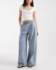 Vero Moda Vero Moda Valeria mid rise wide leg pull on jeans in light blue wash - 1