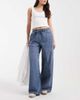 Vero Moda Vero Moda Valeria mid rise wide leg pull on jeans in medium blue wash - 1