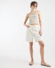 Vero Moda Vero Moda Villa mid-rise tie waist denim bermuda shorts in ecru wash-White - 1
