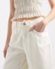 Vero Moda Vero Moda Villa mid-rise tie waist denim bermuda shorts in ecru wash-White - 3