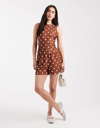 Vero Moda Vero Moda wide leg short in polka dot print - part of a set-Multi