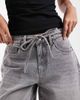 Vero Moda Vero Moda Wien mid rise belted denim shorts in light gray wash - 3