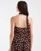 Vero Moda Vero Moda woven bandeau top with scarf detail in chocolate and white polka dots - part of a set-Brown - 4
