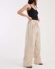 Vero Moda Vero Moda woven pleat front tailored pants with tie waist in stone-Neutral - 1