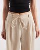 Vero Moda Vero Moda woven pleat front tailored pants with tie waist in stone-Neutral - 3